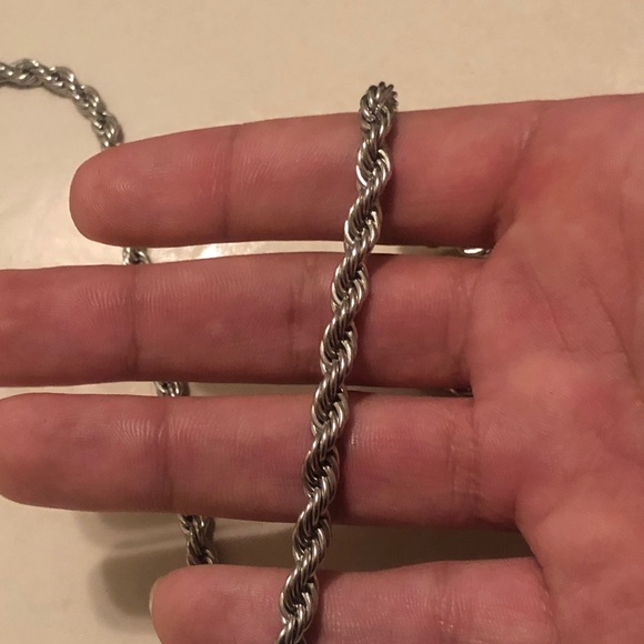 2 white gold plated rope chains - Picture 7 of 8